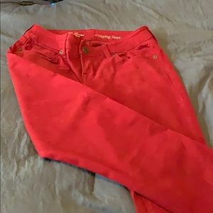 Red jeggings